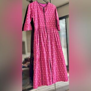 Silk brocade unique custom top/topper/long jacket. Size S. Hook eye buttons.